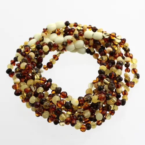 10 Mix BAROQUE teething Baltic amber necklaces 28cm