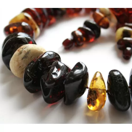 Large BAROQUE beads Baltic amber necklace 19in