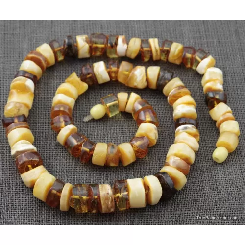 Natural butter BUTTONS Baltic amber necklace 24in