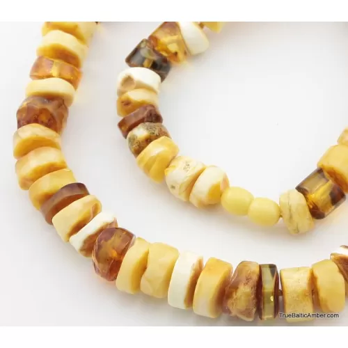 Natural butter BUTTONS Baltic amber necklace 24in