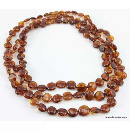 3 BUTTON beads Baltic amber necklace