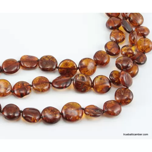 3 BUTTON beads Baltic amber necklace