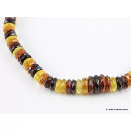 Faceted BUTTONS Baltic amber necklace 18in