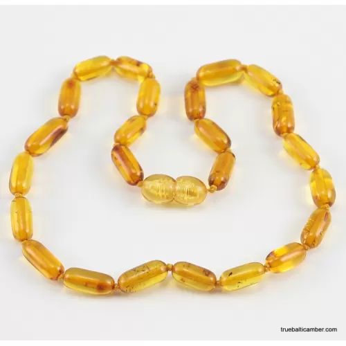 Cylinder beads HQ Baltic amber teething necklace