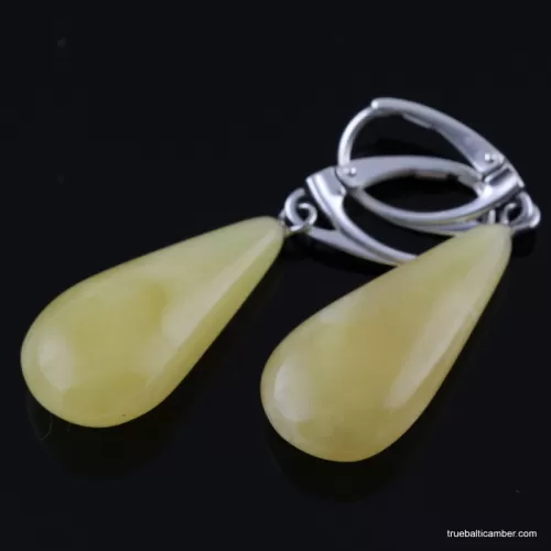 Butter drops Baltic amber earrings