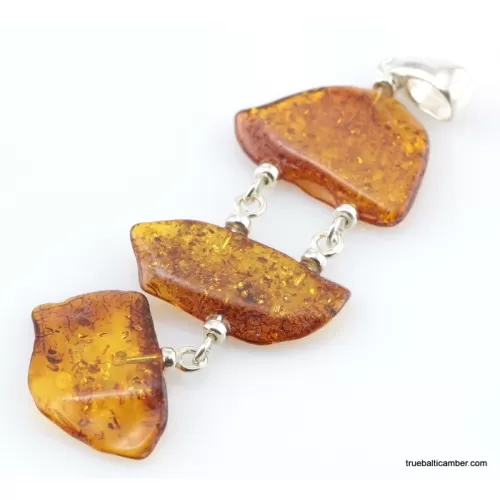 Nautral Baltic amber silver pendant