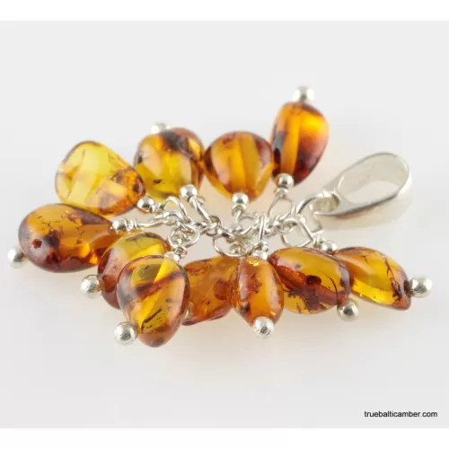 Grape honey Baltic amber dangle pendant