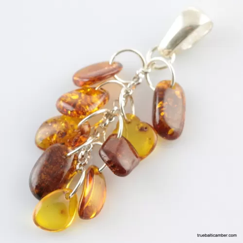 Dangling pieces Baltic amber pendant