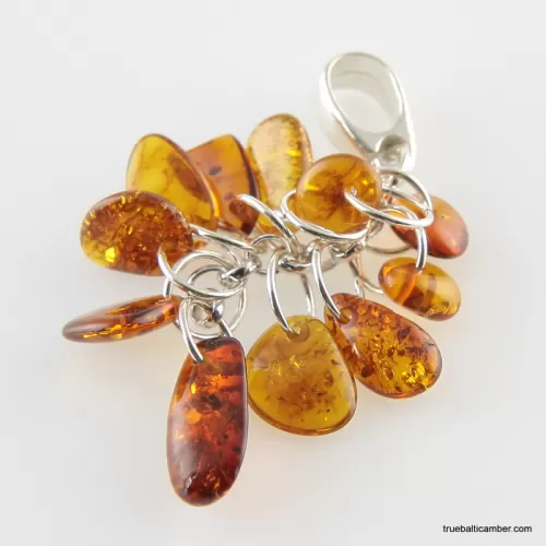 Dangling pieces Baltic amber pendant