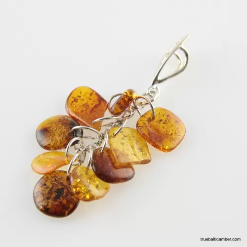 Dangling pieces Baltic amber pendant