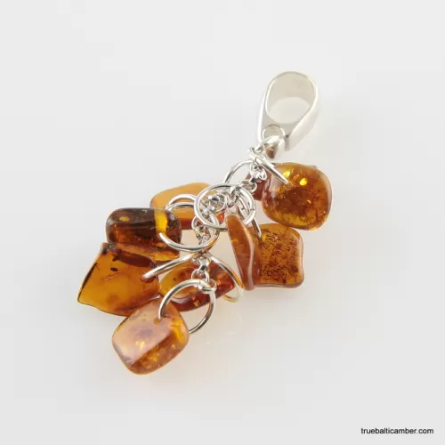 Dangling pieces Baltic amber pendant