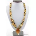 Multi-strand Baltic amber pendant necklace