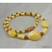 Artisan combination beads Baltic amber necklace 20in