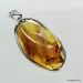 Large amulet Baltic amber silver pendant with insect inclusion 16g