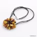 Flower Baltic amber artisan pendant necklace