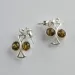 Cabochons Studs Baltic amber Silver Earrings