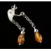 Baltic amber dangle sterling silver studs earrings