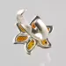 Multi Petals Baltic Amber silver adjustable ring