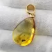 Drop Baltic amber pendulum pendant w insect inclusion