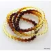 Polished ROUND beads Baltic amber stretchy bracelet