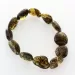 Large Dark BEADS Baltic amber stretch bracelet 19cm