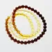 Rainbow Round beads Baltic amber necklace 45cm