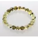 Polished ROUND beads Baltic amber stretchy bracelet 18cm