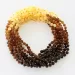 10 Raw Rainbow BAROQUE Baby teething Baltic amber necklaces 32cm