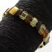 Sparkling square pieces Baltic amber stretchy bracelet 18cm