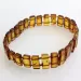 Sparkling square pieces Baltic amber stretchy bracelet 18cm