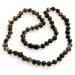 Dark BAROQUE beads Baltic amber necklace 46cm