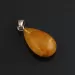 Egg Yolk Baltic Amber Drop Silver Pendant