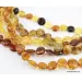 5 BUTTON beads Baltic amber necklace