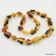 Triple BEANS Baltic amber arisan necklace 20in