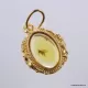 Gold Plated Baltic amber pendant with insect inclusion