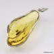 Large amulet Baltic amber silver pendant with insect inclusion 20g