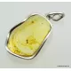 Large amulet Baltic amber silver pendant w insect inclusion 12.1