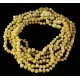 6 White BAROQUE Baby teething Baltic amber necklaces 33cm