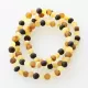 3 Raw Multi BAROQUE Baltic amber adult stretch bracelets 18cm