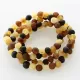 4 Raw Multi BAROQUE Baltic amber adult stretch bracelets 18cm