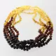 5 Raw Rainbow BAROQUE Baltic amber adult necklaces 43cm