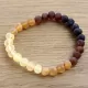 Raw Rainbow BAROQUE beads Baltic amber adult stretch bracelet 18cm