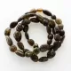 3 Large Dark BEADS Baltic amber stretch bracelet 19cm