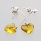 Honey Hearts Baltic amber Silver Stud Earrings