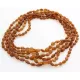 5 Raw Big Cognac BEANS Baltic amber adult necklaces 55cm