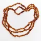 3 Cognac BAROQUE Baltic amber adult necklaces 46cm