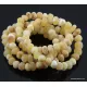 5 White BAROQUE beads Baltic amber adult stretch bracelets